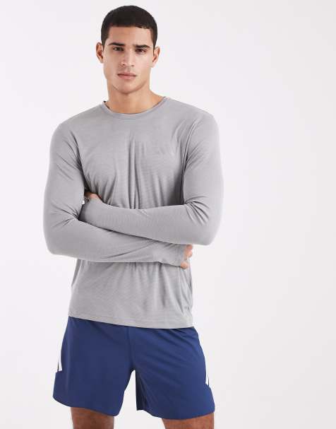 adidas performance Adi365 running essentials longsleeve top in medium grey heather