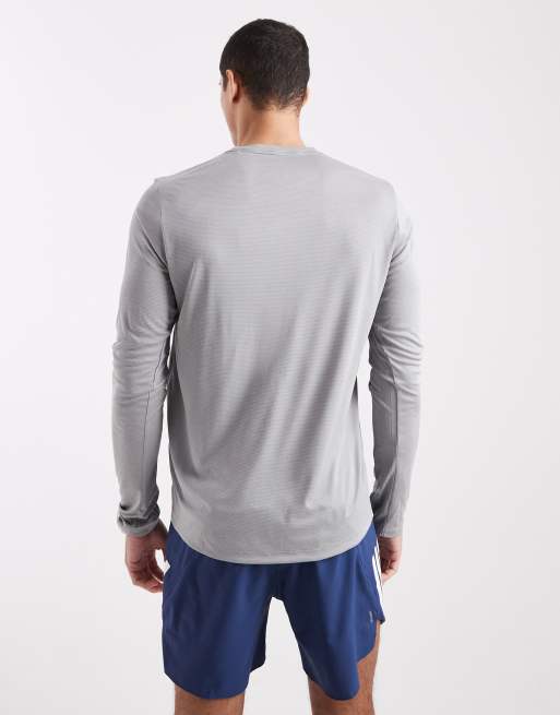 adidas performance Adi365 running essentials longsleeve top in medium grey, 5 of 5