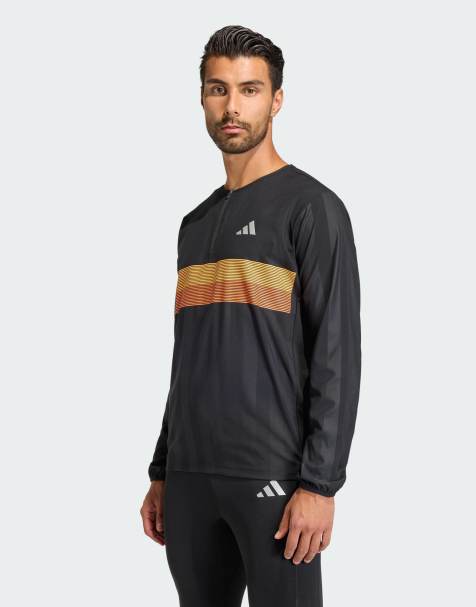 adidas performance Adi365 seasonal mens running crew sweatshirt in black - view 1