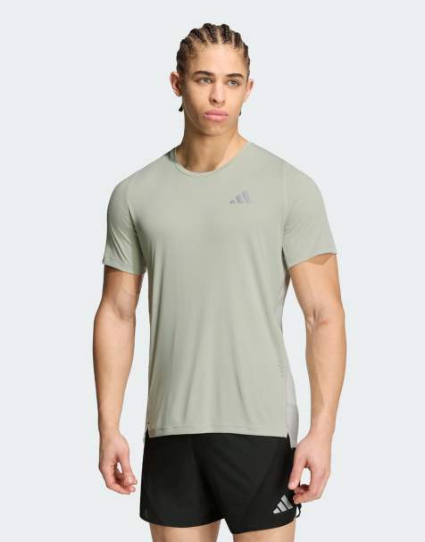 adidas performance Adi365breeze T-shirt da corsa in halo green / grey one - view 1