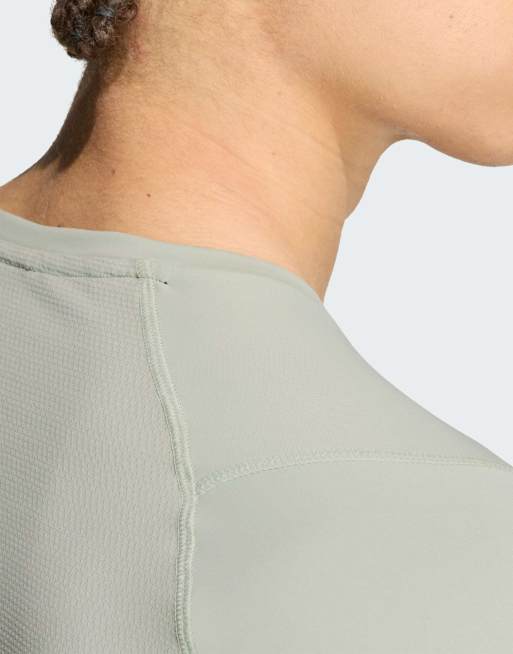 adidas performance Adi365breeze t-shirt de running en vert halo / gris, 4 de 4