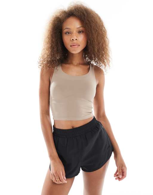 adidas performance Adidas all me medium support bra tank top in chalky brown