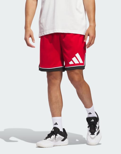 adidas performance - Adidas - Basketball Badge of Sport - Short in 'team power' rood en zwart
