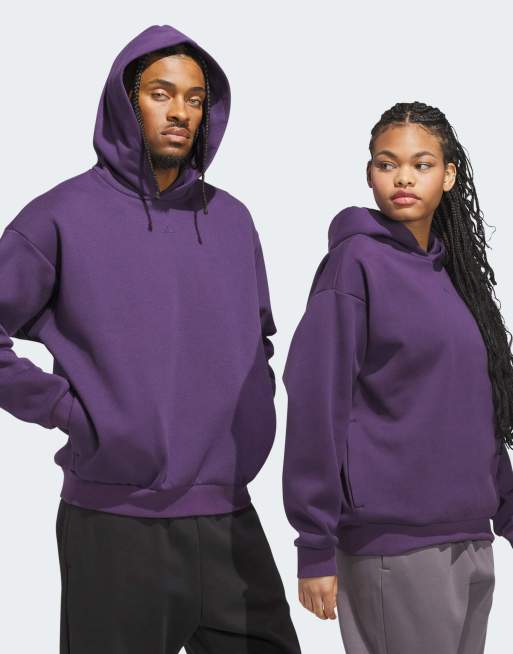 adidas performance Adidas basketball fleece hoodie in aurora plum