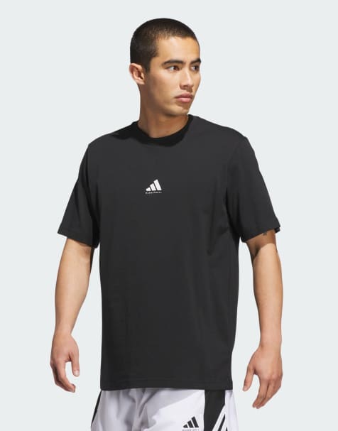 adidas performance Adidas basketball graphic tee in black / white
