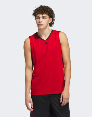 adidas performance Adidas basketball legends tank top in team power red 2 / black