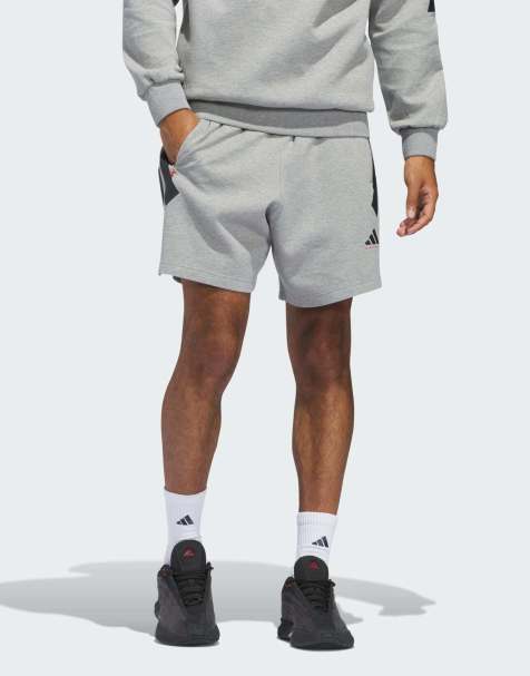 adidas Performance – adidas Basketball – Mellangrå spacer-shorts i unisex-modell - view 1