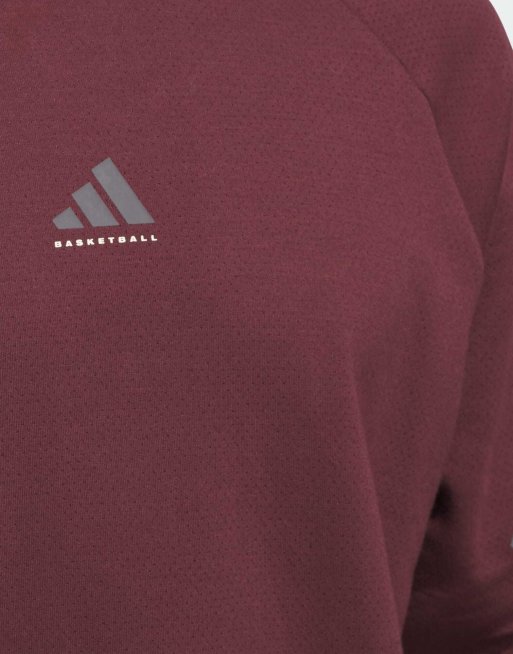 adidas Performance – Adidas Basketball – Spacer-Kapuzenpullover in Aurora Ruby / Braun im Unisex-Style