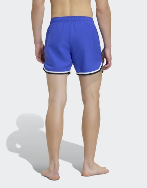 adidas Performance – Adidas – Blå och vita badshorts med logga, 2 av 4