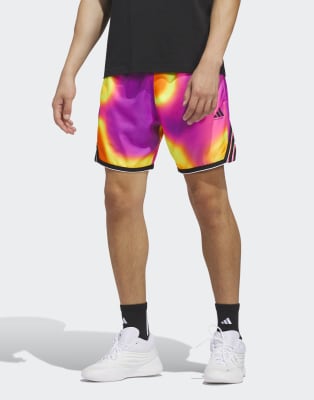 Performance - Crazy Lite - Gemusterte Shorts in Lucid Pink / Gelb-Rosa Rosa M 7in