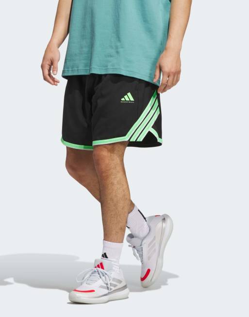 adidas performance - Adidas Crazy Lite - Shorts in zwart en limoengroen