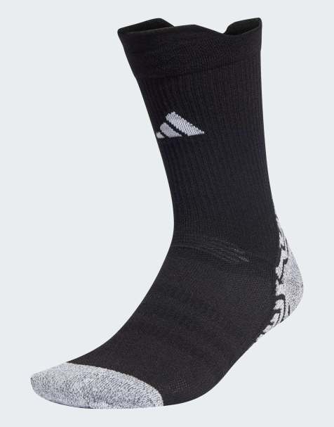 adidas performance Adidas football grip knitted crew light performance socks in black / white - view 1