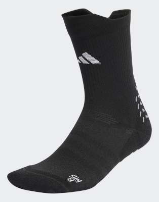 adidas performance - Adidas - Gepolsterte Performance-Crew-Fußballsocken in Schwarz/Weiß mit Grip-Print