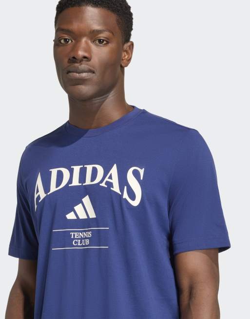adidas Performance – Adidas Heritage – Mörkblå t-shirt med tryck