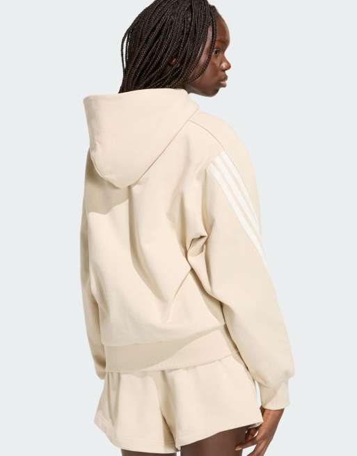 adidas Performance – adidas Kit – Beige och naturvit huvtröja med 3 ränder, 3 av 4