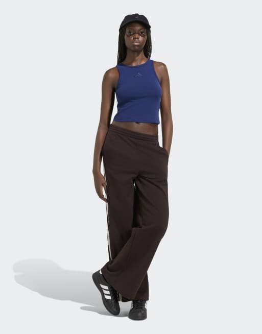 adidas Performance – Adidas Kit – Hose in Aurora Coffee/Wollweiß mit den drei Streifen und weitem Bein, 3 von 4
