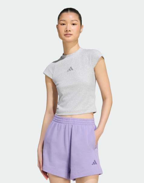 adidas Performance – adidas Kit – Ljusgråmelerad, ribbad t-shirt med liten logga - view 1