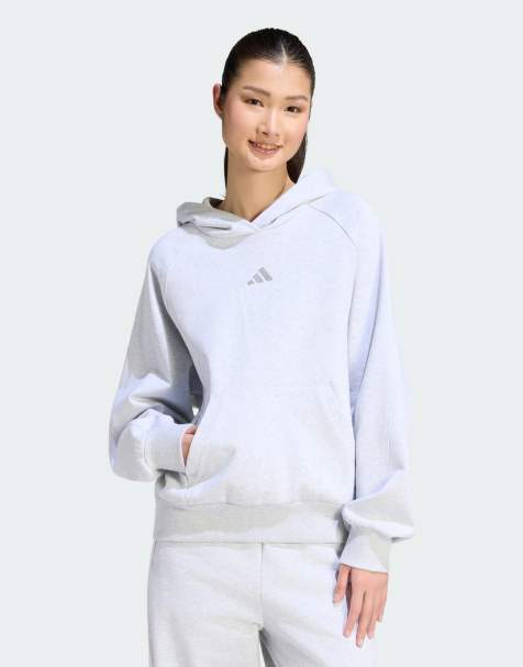 adidas Performance – adidas Kit – Ljusgråmelerade huvtröja med liten logga - view 1
