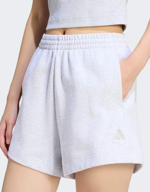 adidas Performance – adidas Kit – Ljusgråmelerade shorts med liten logga, 3 av 4
