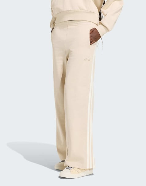 adidas performance - adidas kit - Pantaloni ampi colore lino cristallo/bianco sporco con 3 strisce - view 1