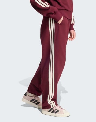 Adidas Donna Rouge Pantaloni Da Jogging 3-Stripes - Immagine 3