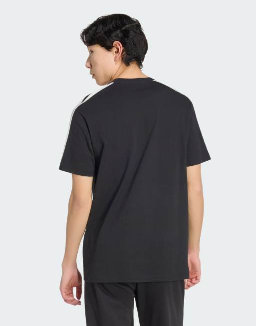adidas Performance – Adidas Kit – Regular-Fit-T-Shirt in Schwarz/Wollweiß mit den drei Streifen, 2 von 4