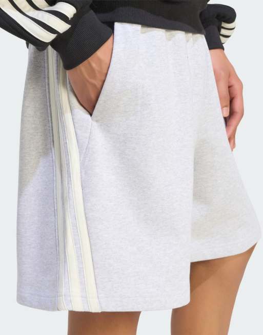 adidas Performance – Adidas Kit – Shorts in Hellgrau meliert/Wollweiß mit den drei Streifen, 3 von 4