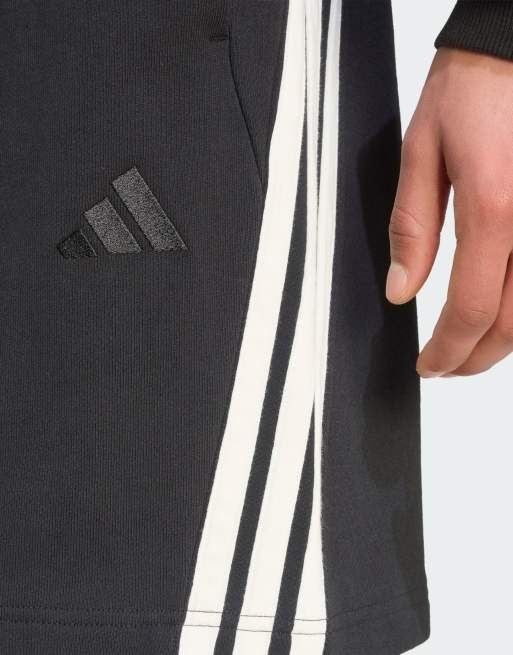 adidas Performance – Adidas Kit – Shorts in Schwarz/Wollweiß mit den drei Streifen, 4 von 4