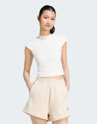 adidas performance Adidas kit small logo rib t-shirt in off white