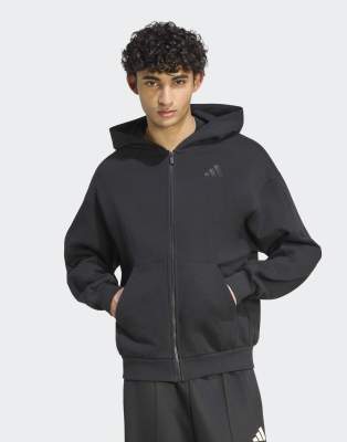 Adidas Noir Sweatshirt À Capuche Zippé - Image 2