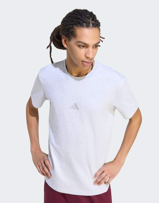 adidas Performance – Adidas Kit – T-Shirt in Hellgrau meliert mit kleinem Logo, 3 von 4