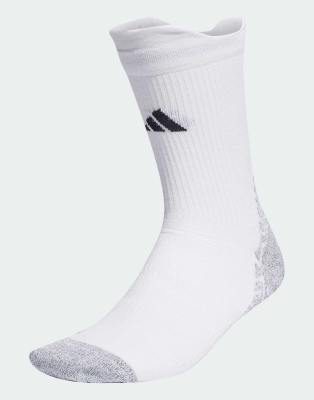 adidas Performance - adidas - Leichte Performance-Crew-Fußballsocken aus Strick in Weiß/Schwarz mit Grip-Print und Logo