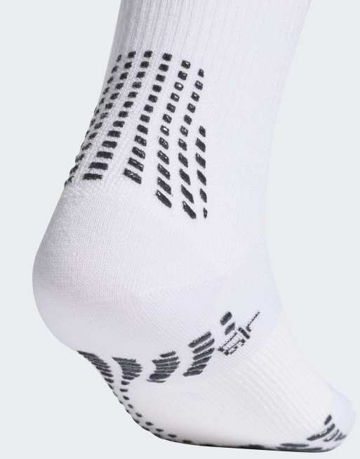 adidas Performance - Adidas - Lette sportssokker med fodboldgreb i hvid/hvid/sort, 2 af 3