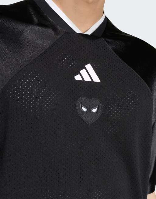 adidas performance Adidas marvel spider-man mesh jersey in black | ASOS