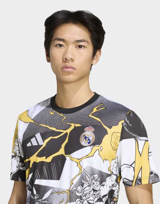 adidas performance - adidas Real Madrid Avengers 25/26 - Maglia pre-match bianca, nera e oro, 3 di 4