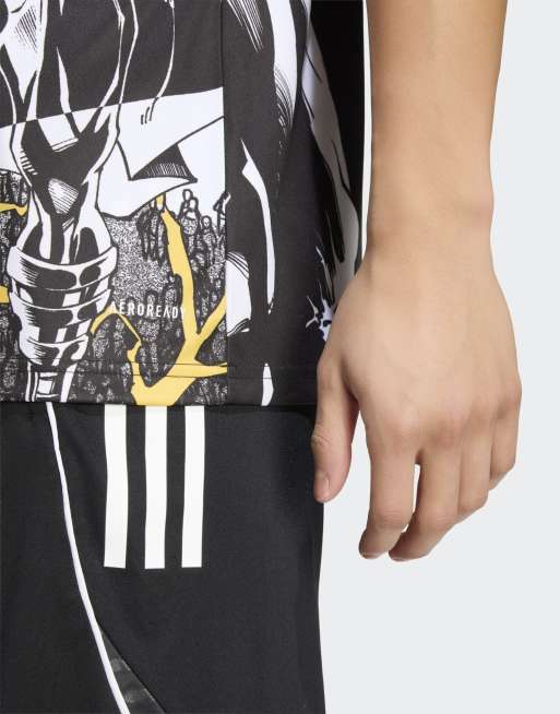 adidas performance Adidas real madrid avengers 25/26 pre-match jersey in white / black / bold gold, 4 of 4