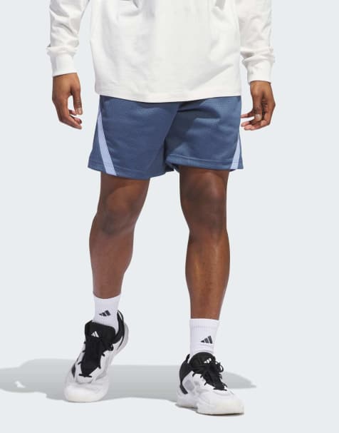 adidas performance – adidas Select – Blekt bläckblå och gråblå shorts i mesh - view 1
