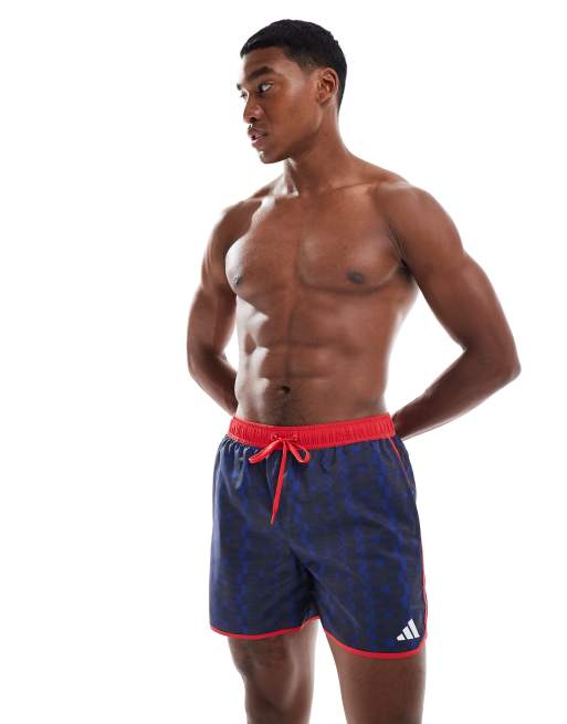 adidas performance Adidas tom daley swim shorts in semi lucid blue / pure ruby
