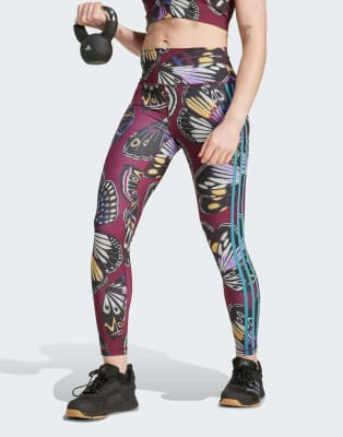 adidas Performance - adidas x FARM - 7/8-Leggings in Schwarz / Amazon Red / Energy Ink