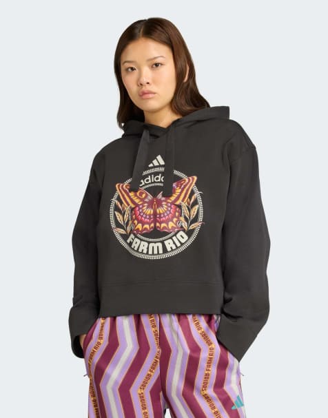 adidas Performance – Adidas x Farm – Czarna bluza z kapturem - view 1