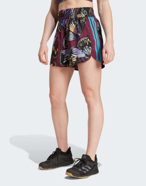 adidas performance Adidas x farm pacer shorts in red / amazon red / energy ink