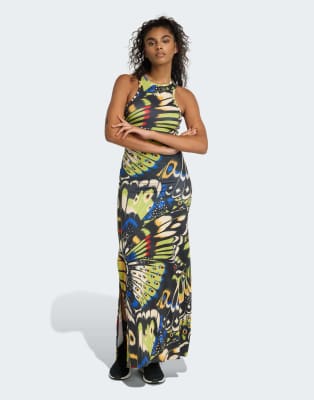 adidas performance - adidas x Farm - Robe de qualité supérieure - Noir, bleu haute résolution et rouge