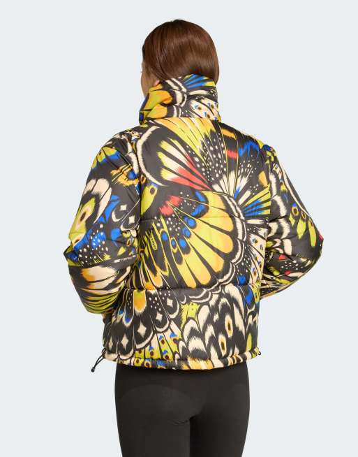 adidas Performance - adidas x Farm - Sort/blå/rød postret jakke, 4 af 4