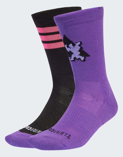 adidas performance – Adidas x Jeremy Scott – Zestaw skarpetek w kolorach jaskrawofioletowym i czarnym