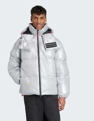 adidas performance Adidas x moon boot padded jacket in light grey-Silver