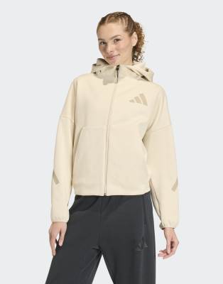 adidas Performance - adidas Z. N.E. - Kapuzenjacke in Crystal Leinen mit durchgehendem Reißverschluss-Neutral