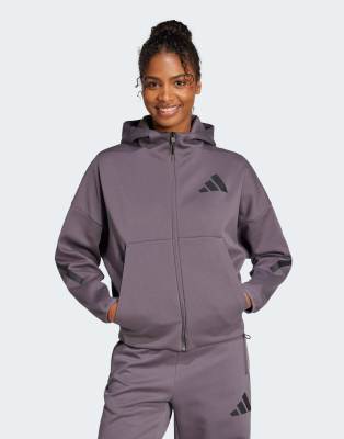 adidas Performance - Adidas Z. N.E. - Kapuzenjacke in Schichten-Grau