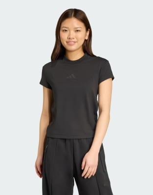 adidas Performance - adidas Z. N.E. - Knapp geschnittenes T-Shirt in Schwarz