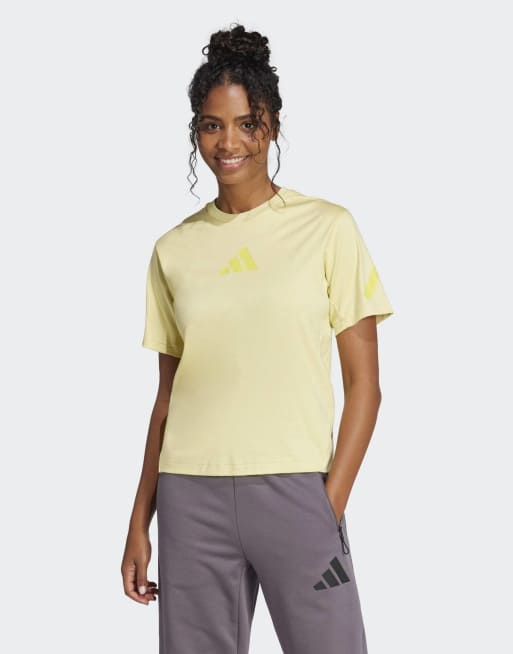 adidas Performance – Adidas Z.N.E. – T-Shirt in Pudergelb
