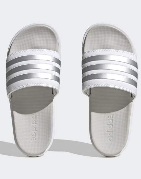 adidas Performance - Adilette - Claquettes à plateforme - Blanc nuage/zéro métallisé/gris - view 1